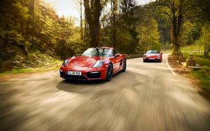 Porsche 911 and 991 red supercars, speed, road wallpaper thumb