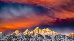 Mountains Snow Sky Clouds HD wallpaper thumb