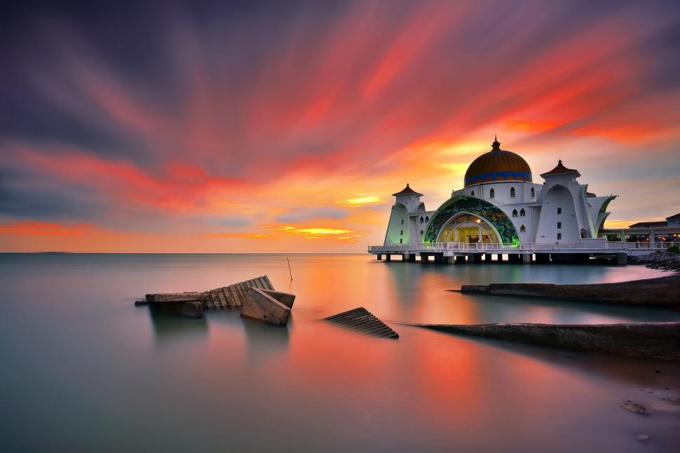Straits Mosque, malacca wallpaper,straits mosque HD wallpaper,malacca HD wallpaper,malaysia HD wallpaper,2048x1365 wallpaper