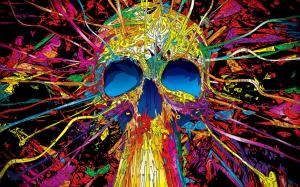 Colorful skull lines vector creative wallpaper thumb