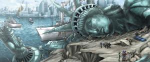 Artwork, Superhero, Statue of Liberty, X-Men wallpaper thumb