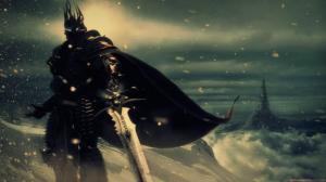 world of warcraft, lich king sword, cold, snow, eyes wallpaper thumb