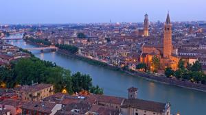 Verona, Italy, Adige river, city houses, bridges wallpaper thumb