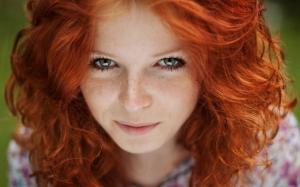 Girl Redhead Freckles Look wallpaper thumb