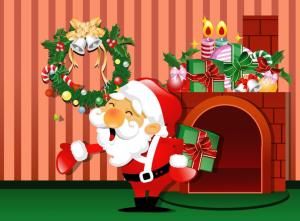 santa claus, fireplace, home, gifts, christmas wallpaper thumb