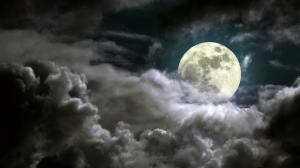 Nature, Full Moon, Dark, Moonlight, Sky, Clouds wallpaper thumb