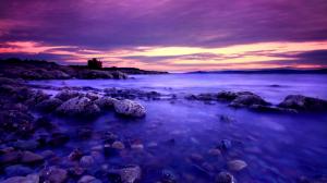 Purple Beach Sunset wallpaper thumb