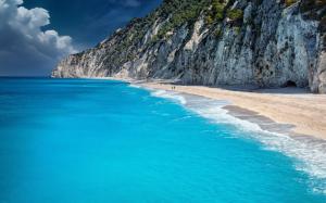 Blue sea, beach, ocean, coast, cliff wallpaper thumb