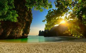 Nature, Beach, Thailand, Sunset, Island, Sea, Sand, Trees, Limestone, Rock wallpaper thumb