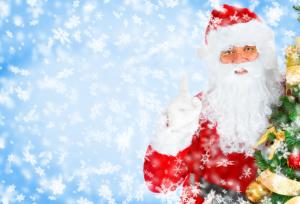 santa claus, snowflakes, christmas tree, christmas, holiday wallpaper thumb