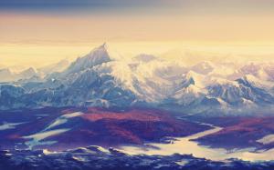 Mountains Landscape Drawing HD wallpaper thumb