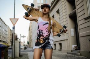Women, Model, Deborah Frey, Blonde, Skateboarding, Street wallpaper thumb