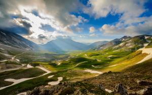 Italy scenery, valley, mountains, sky, clouds wallpaper thumb