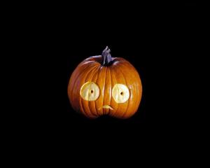 halloween, a pumpkin, jacks lantern, attribute, a physiognomy, a black background, eyes wallpaper thumb