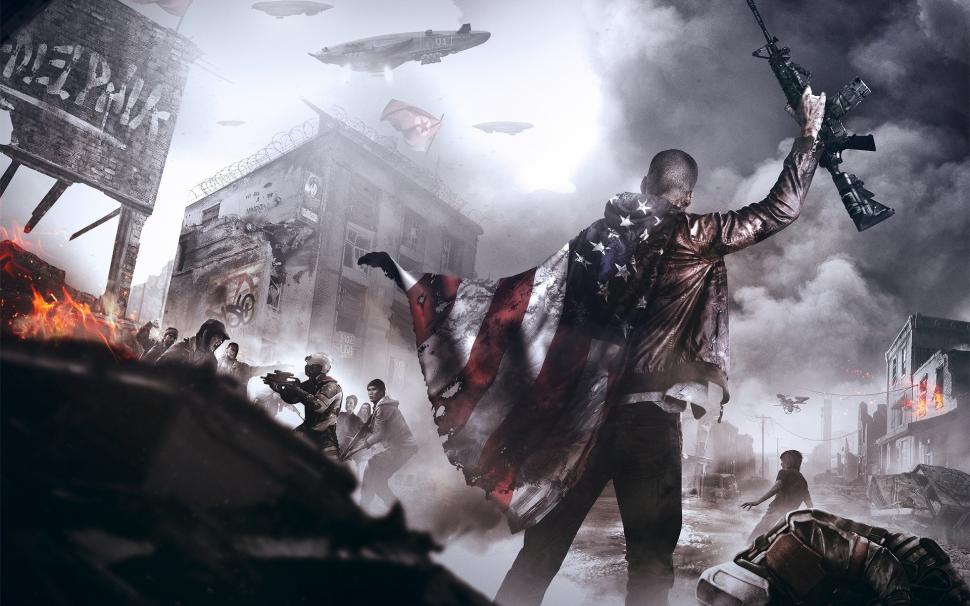 Homefront: The Revolution, Weapon, Video Games, American Flag wallpaper,homefront: the revolution HD wallpaper,weapon HD wallpaper,video games HD wallpaper,american flag HD wallpaper,1920x1200 wallpaper