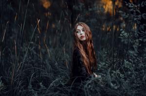 Woman, Long Hair, Redhead, Outside, Grass, Nature wallpaper thumb
