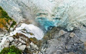 Waterfall Glacier Rocks Stones HD wallpaper thumb