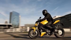 Yellow Motorcycle, Ducati, Cool, City wallpaper thumb