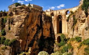 Ronda, Andalusia, Spain, mountains, rocks, houses, bridge, arch, canyon wallpaper thumb