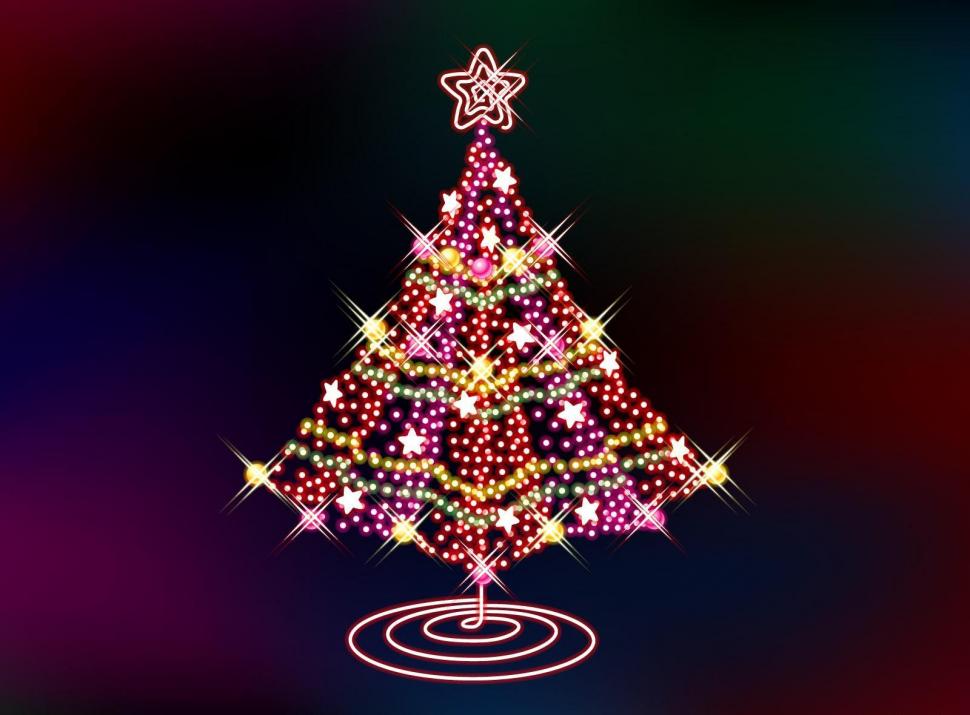 Christmas tree, garlands, stars, balls, flashing wallpaper,christmas tree wallpaper,garlands wallpaper,stars wallpaper,balls wallpaper,flashing wallpaper,1600x1180 wallpaper