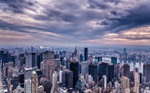 New York City, USA, Manhattan, skyscrapers, buildings, houses, twilight wallpaper thumb