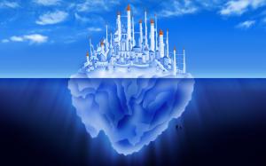 Iceberg, castle, city, blue sea, creative pictures wallpaper thumb