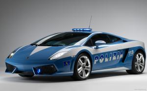 Widescreen Lamborghini Italian Police Car wallpaper thumb