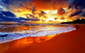 Pretty Sunset Beach  Widescreen wallpaper thumb