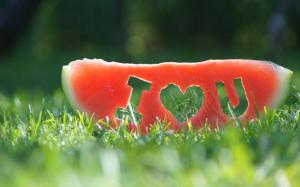 I love you, watermelon slice wallpaper thumb