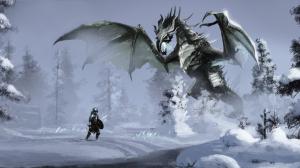 Knight Medieval Drawing Dragon Snow HD wallpaper thumb