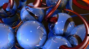 Glossy Blue Spheres wallpaper thumb