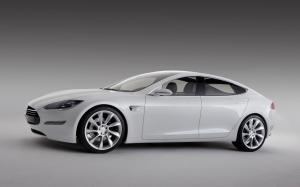 White Tesla Model S wallpaper thumb