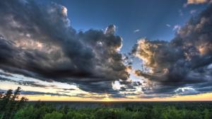 Clouds HDR Landscape Sunset HD wallpaper thumb