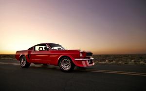 Red Vintage Ford Mustang wallpaper thumb