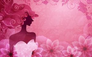 Vector woman pink stylish wallpaper thumb