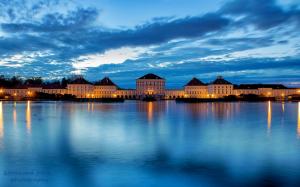 Germany, Bavaria, Munich, city, river, castle, blue, night wallpaper thumb