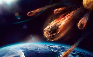 Art painting, meteor, planet, atmosphere, friction, fire wallpaper thumb