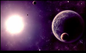 sunshine in space Abstract light planet Purple HD wallpaper thumb