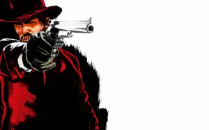 Red Dead Redemption Red Revolver White Cowboy HD wallpaper thumb