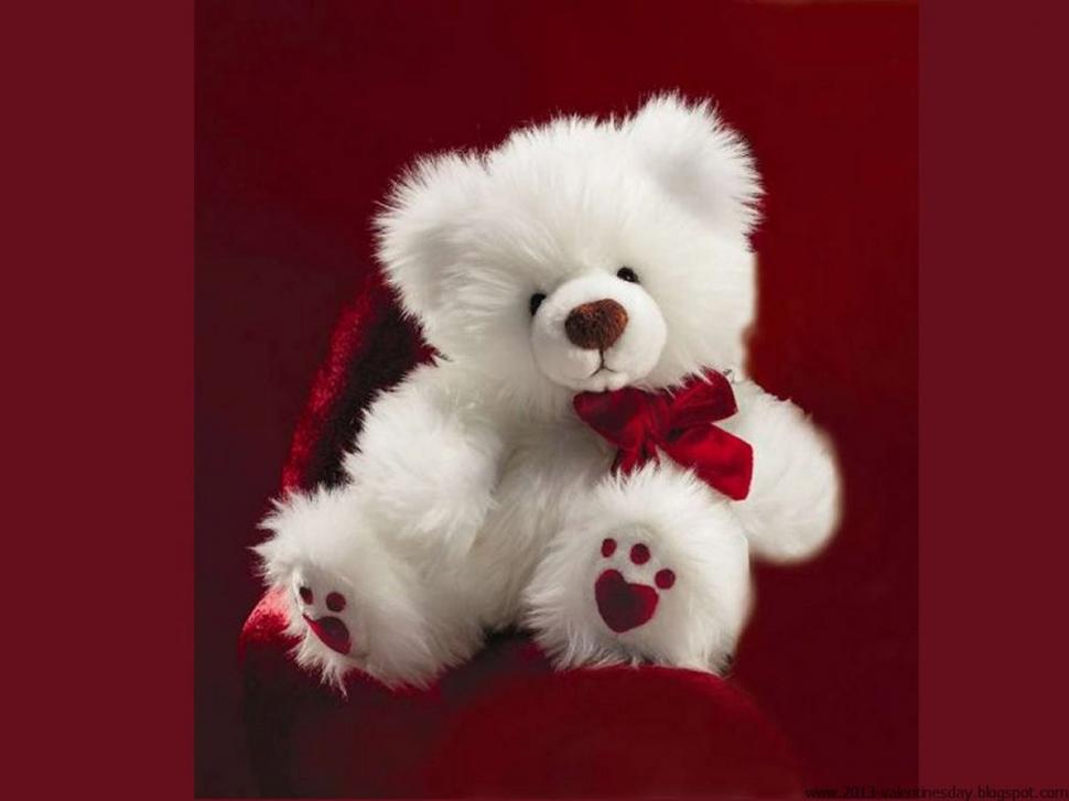 White Teddy Bear Cute Free Background For Computer Wallpaper | Cute