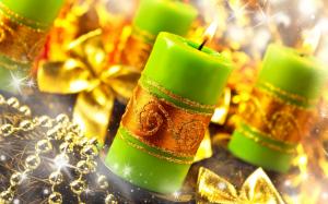 Christmas Candles, Accessories, decoration, new year, holidays, fire, Color wallpaper thumb