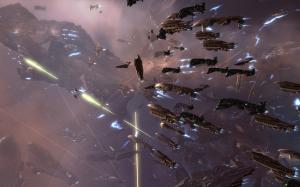 Eve Online Spaceships Battle HD wallpaper thumb
