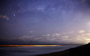 Landscapes Nature Horizon Night Stars Sky Sea Desktop Images wallpaper thumb