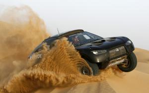 Truck Desert Jump Sand Mitsubishi HD wallpaper thumb