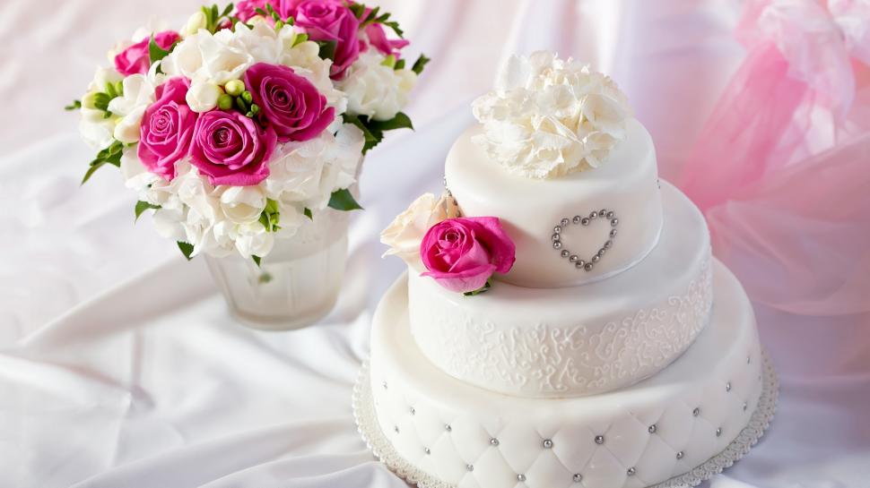 White style cake, bouquet rose flowers wallpaper,White HD wallpaper,Style HD wallpaper,Cake HD wallpaper,Bouquet HD wallpaper,Rose HD wallpaper,Flowers HD wallpaper,3840x2160 wallpaper