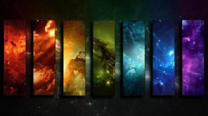colorful space collage stars wallpaper thumb