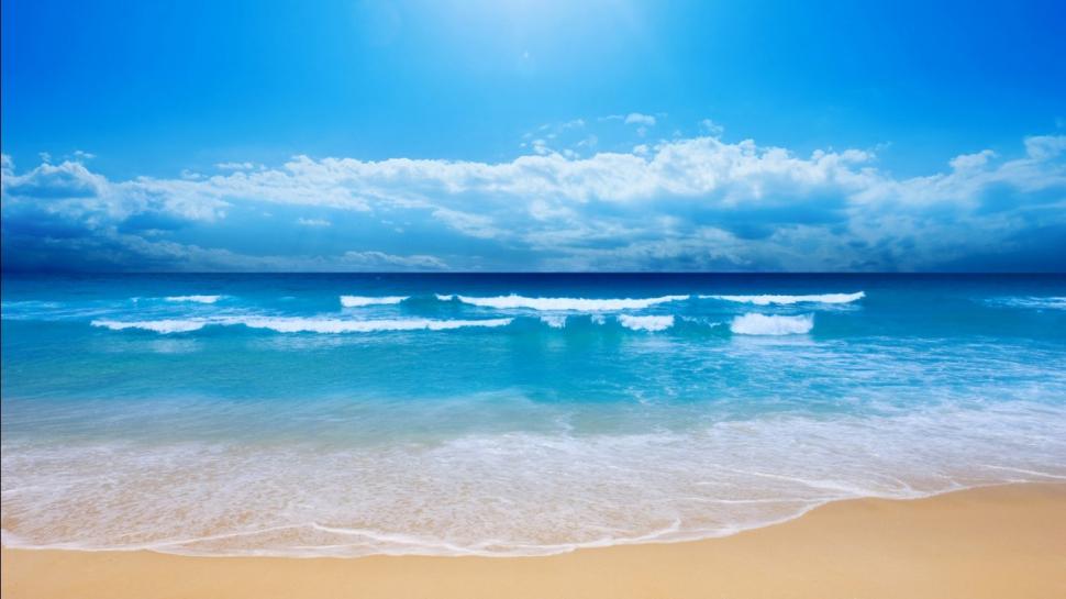 Beach, Sea, Blue Sky wallpaper,beach wallpaper,sea wallpaper,blue sky wallpaper,1366x768 wallpaper