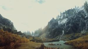 Skyrim Elder Scrolls Mountains Landscape River HD wallpaper thumb