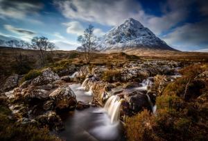 Scotland mountain waterfalls wallpaper thumb