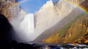 Rainbow Over The Lower Falls Wyoming wallpaper thumb